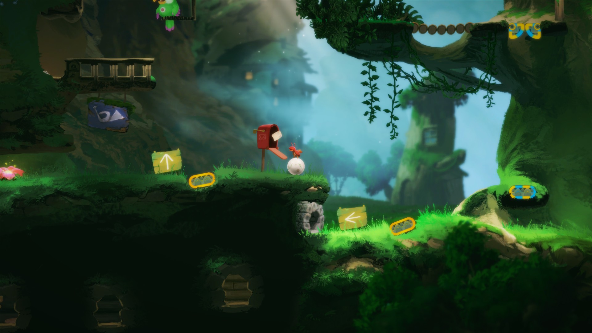 Скриншот: Yoku's Island Express