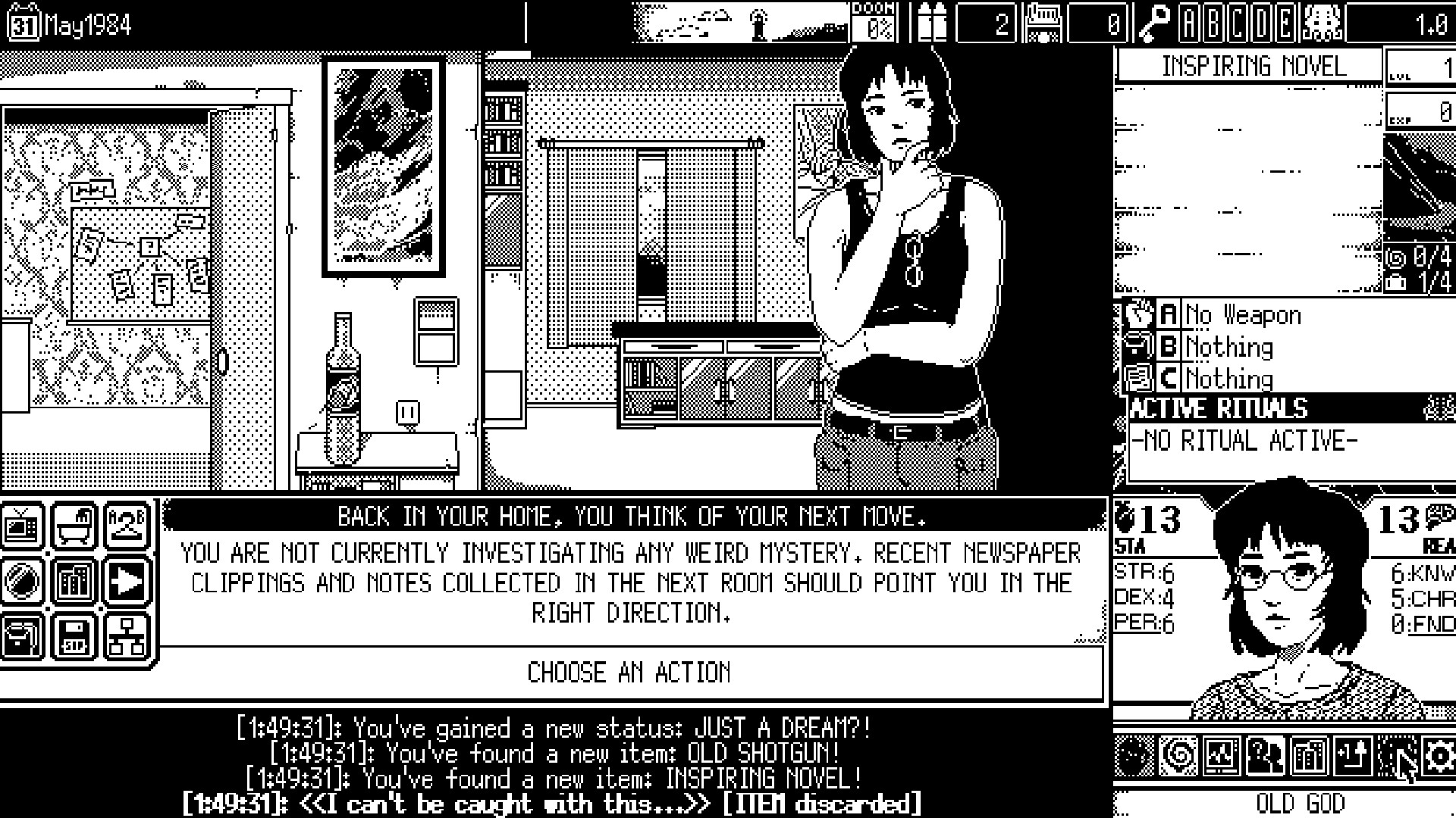 Скриншот: WORLD OF HORROR