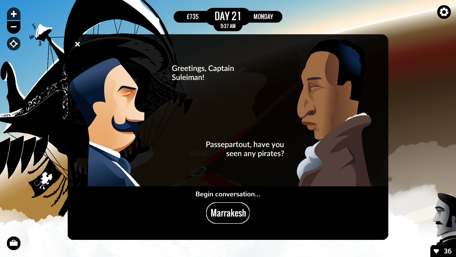 Скриншот: 80 Days