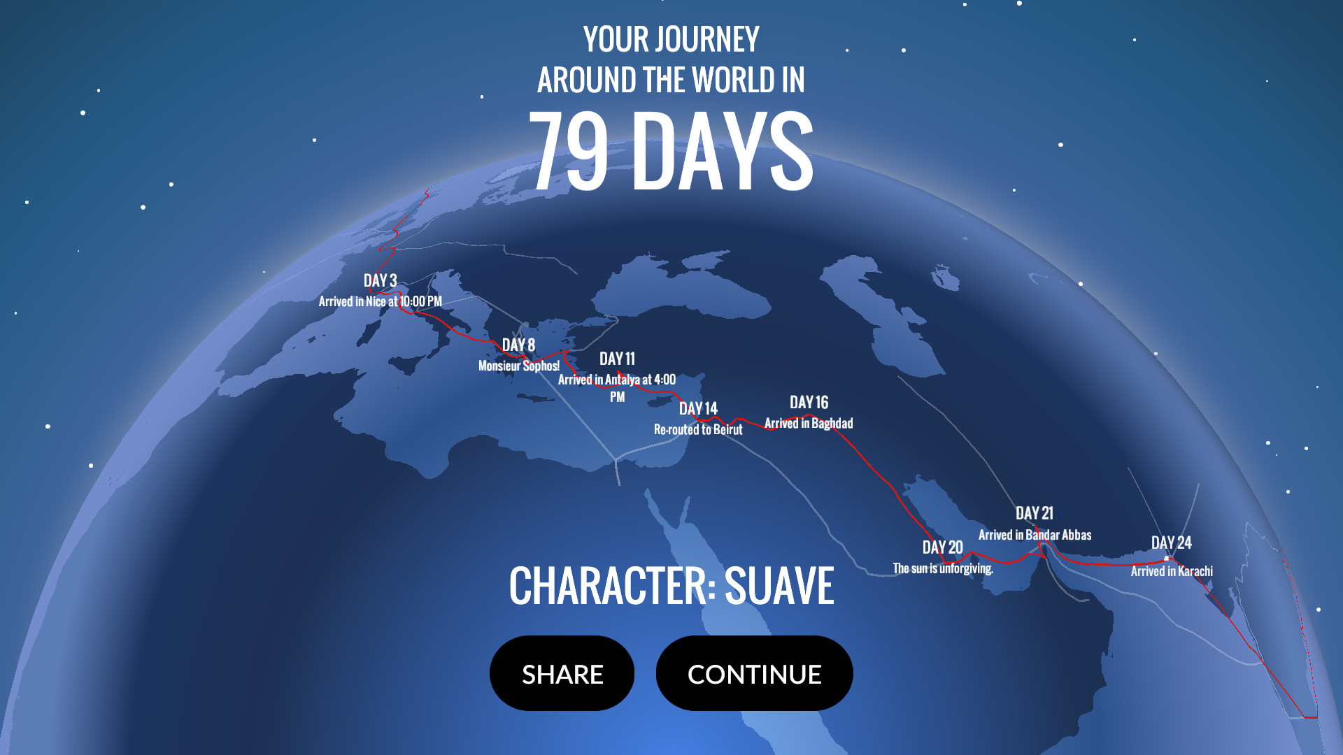Скриншот: 80 Days