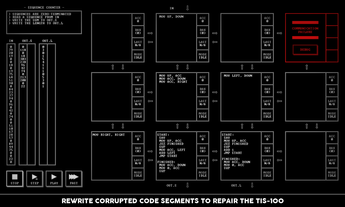 Скриншот: TIS-100