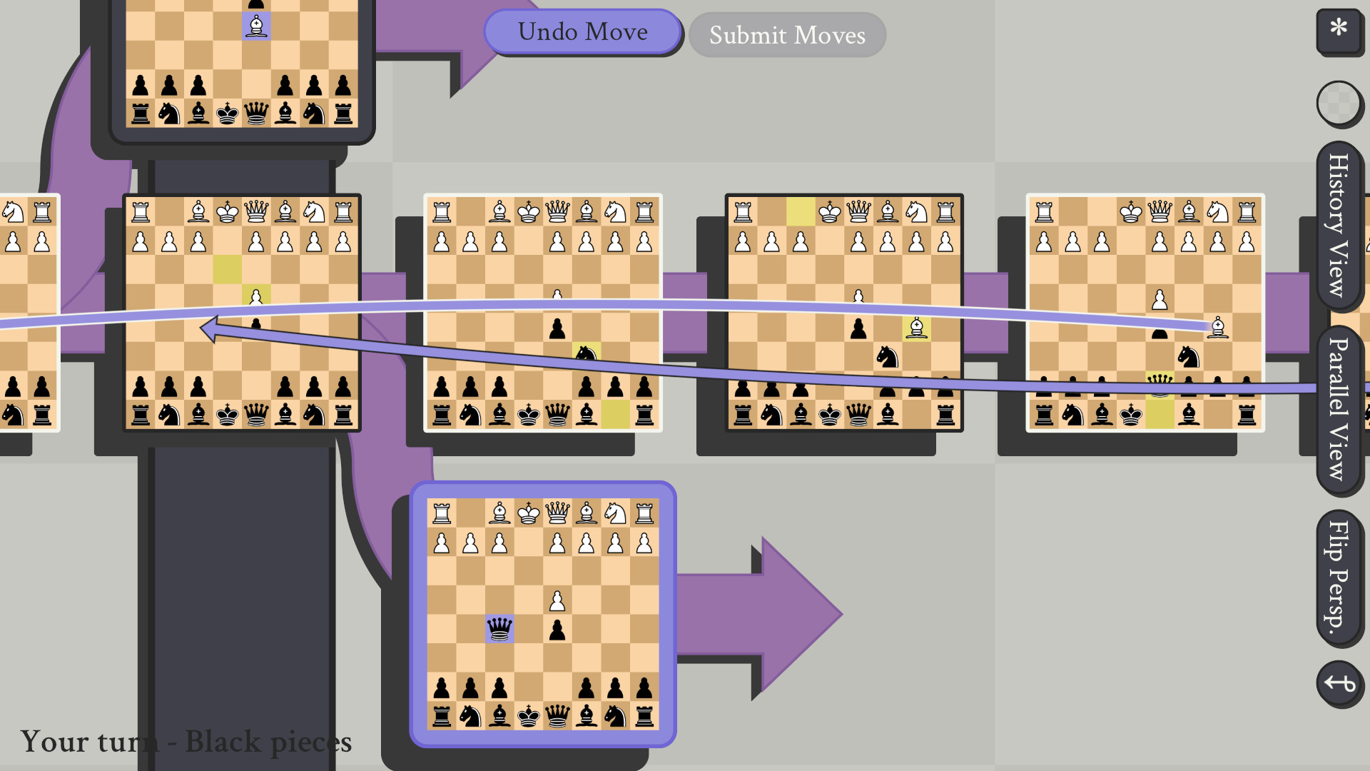 Скриншот: 5D Chess With Multiverse Time Travel