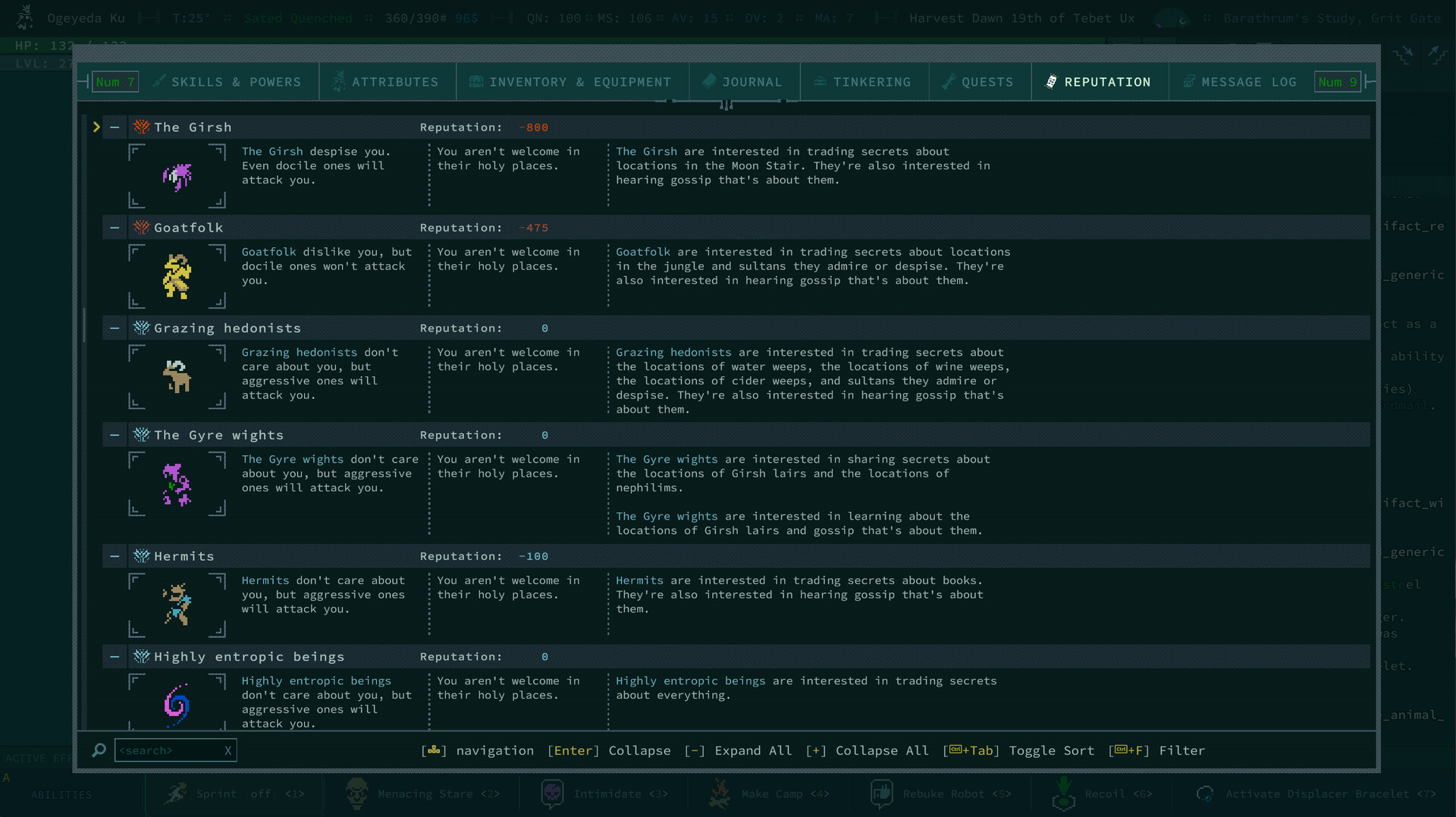 Скриншот: Caves of Qud