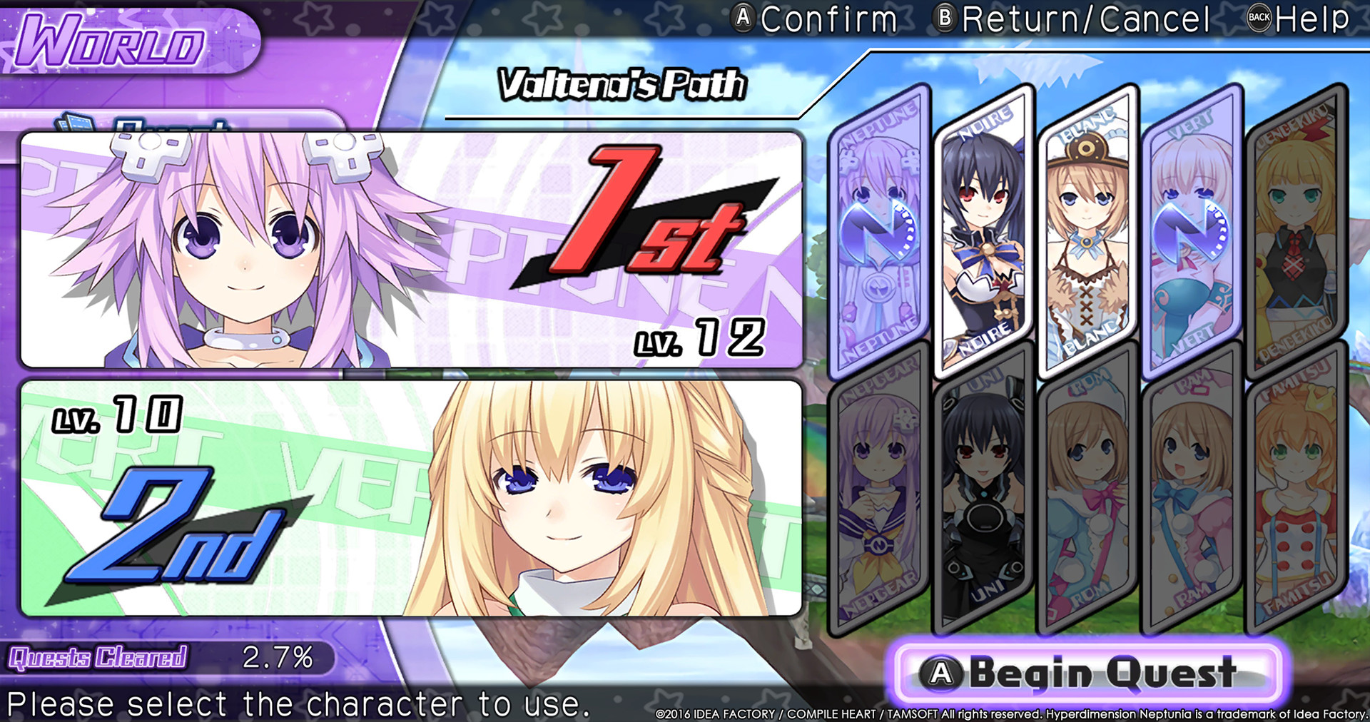 Скриншот: Hyperdimension Neptunia U: Action Unleashed