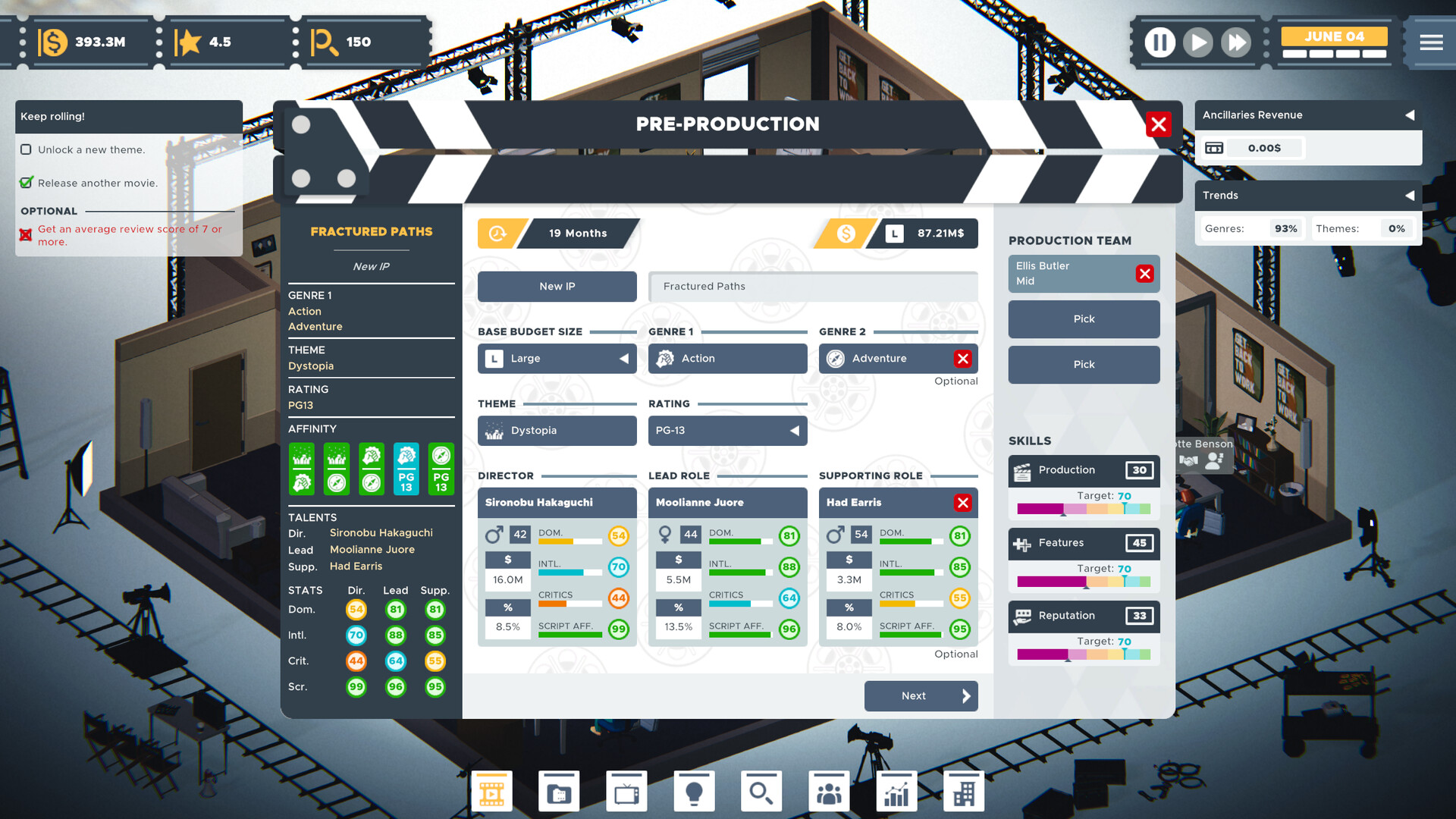 Скриншот: The Executive - Movie Industry Tycoon