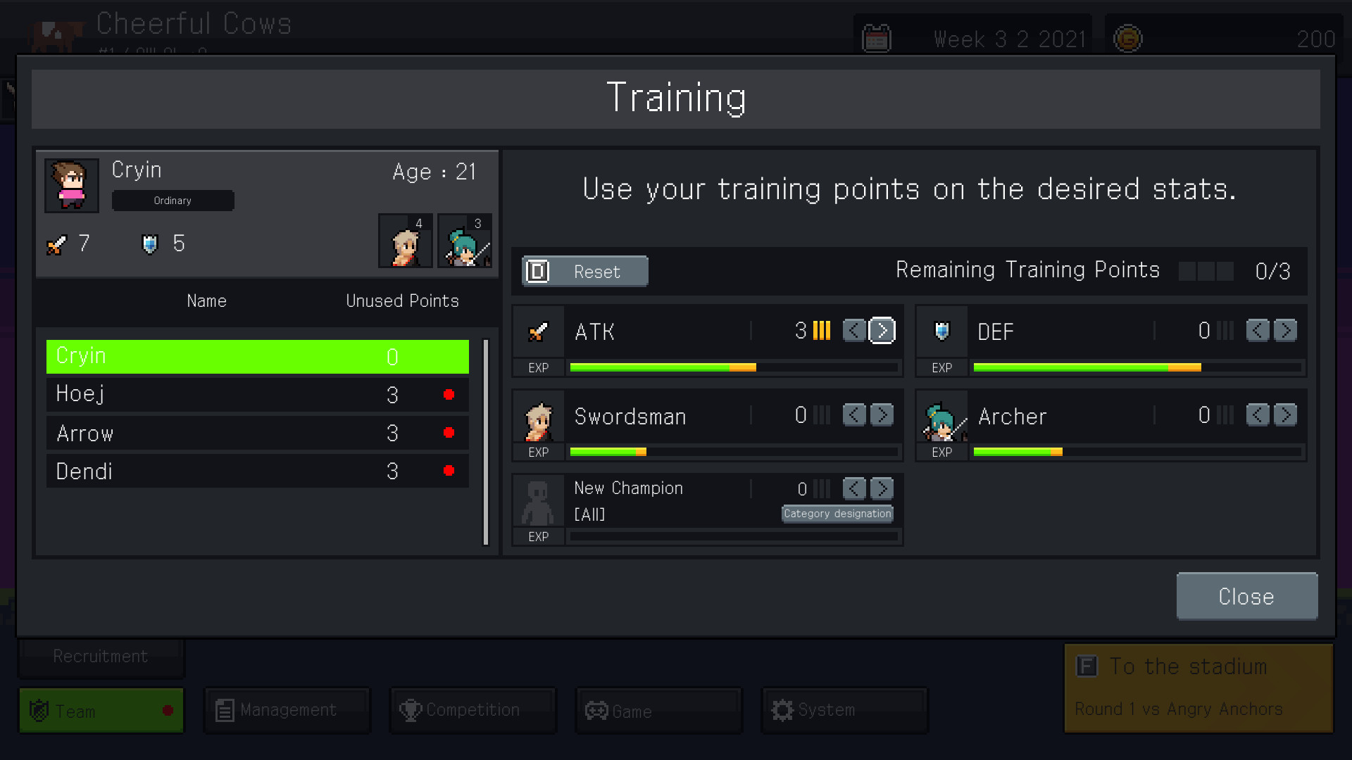Скриншот: Teamfight Manager