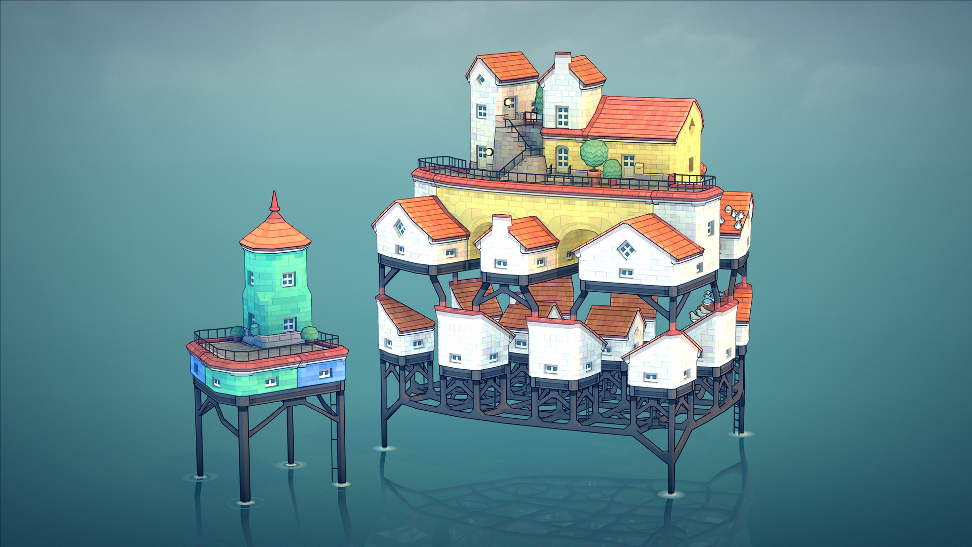 Скриншот: Townscaper