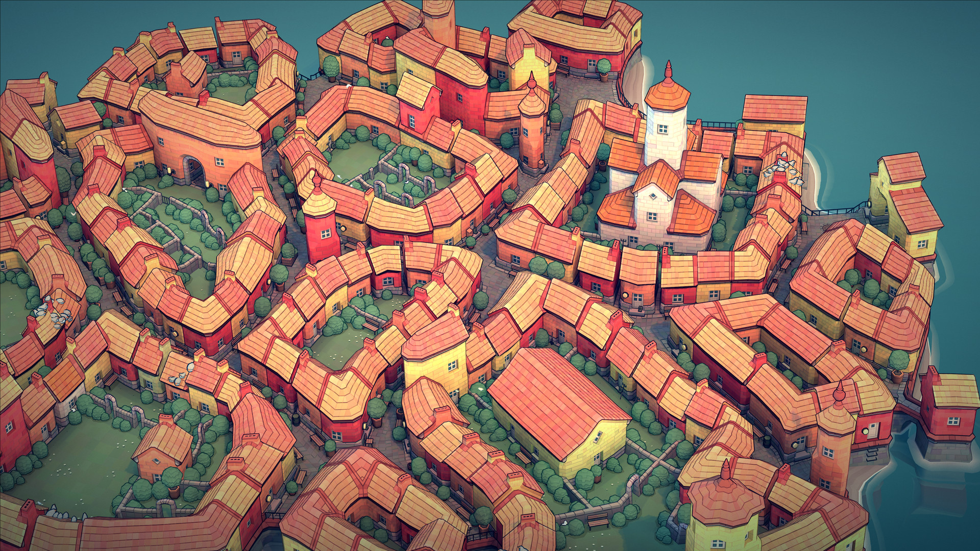 Скриншот: Townscaper