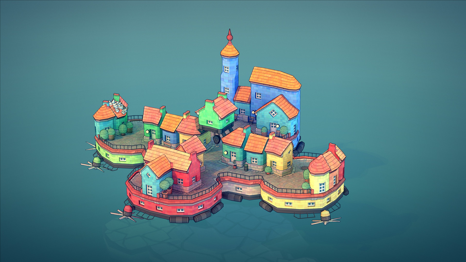 Скриншот: Townscaper
