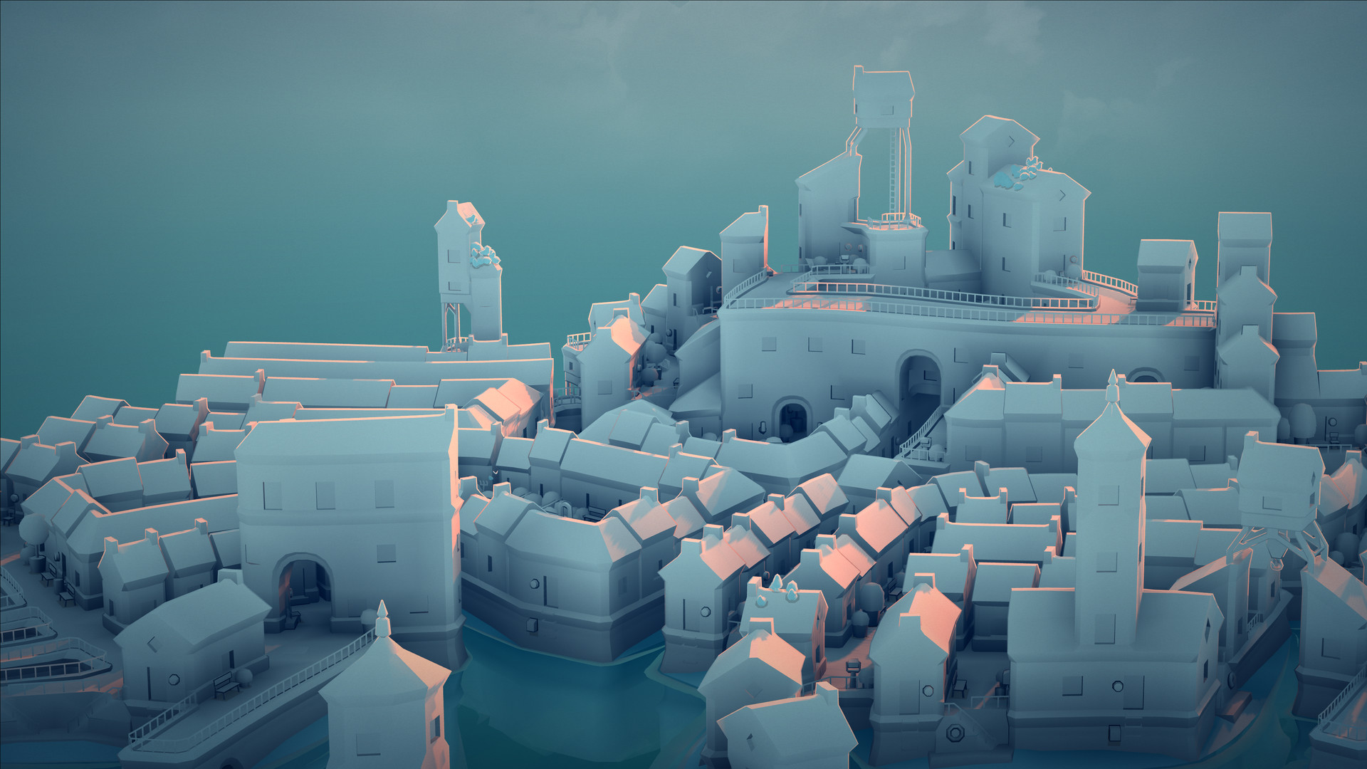 Скриншот: Townscaper