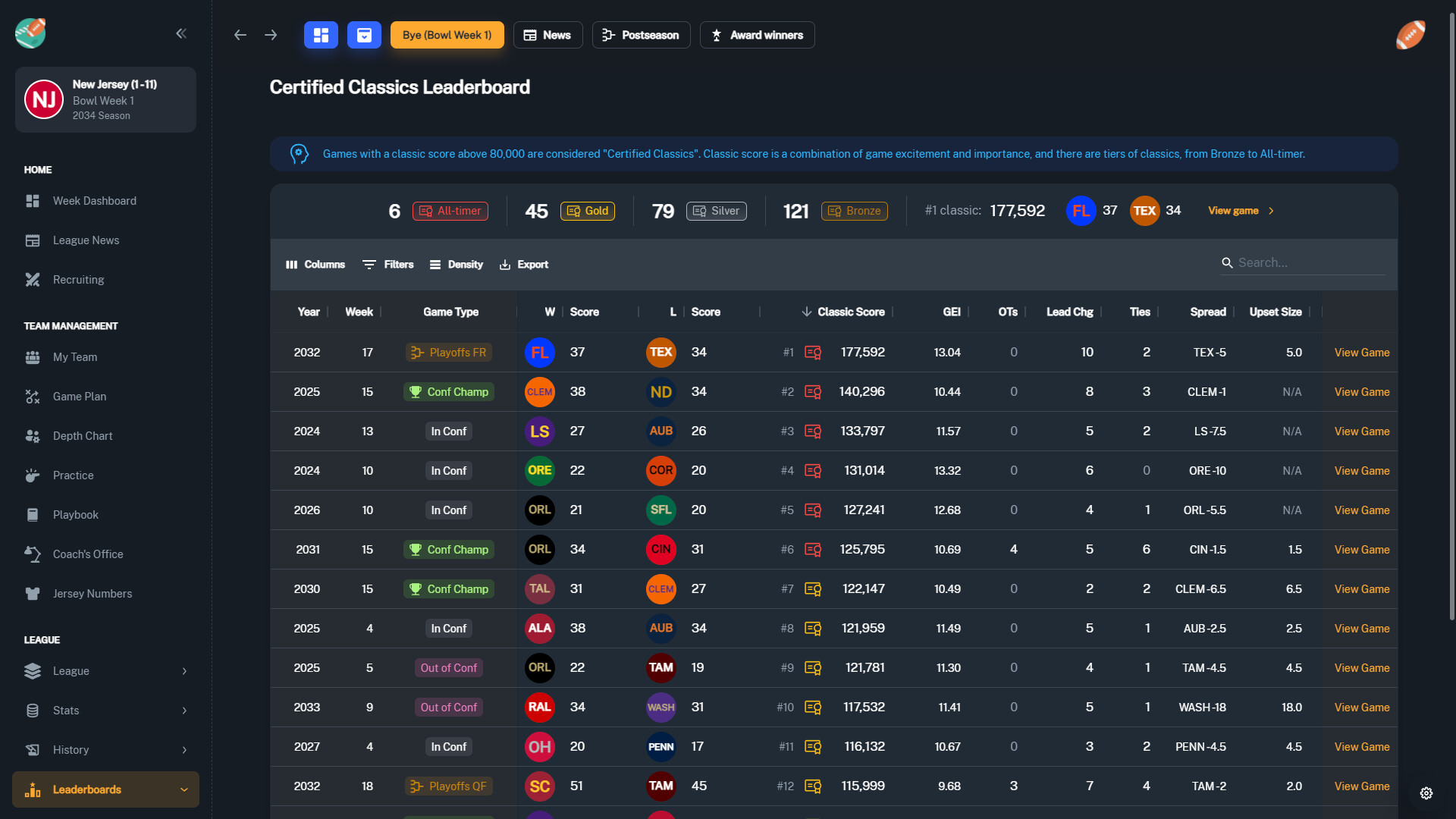 Скриншот: Football Coach: College Dynasty