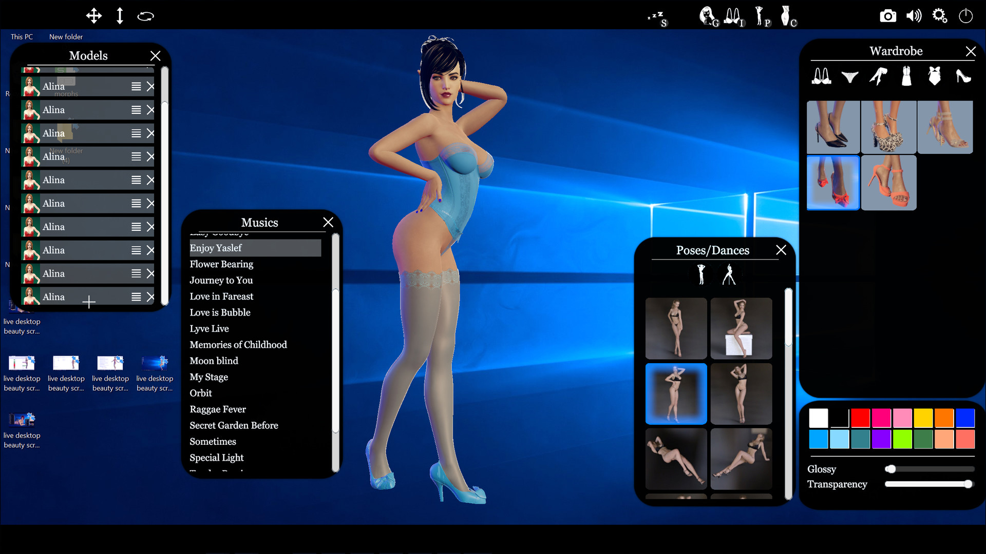 Скриншот: live Desktop Beauty
