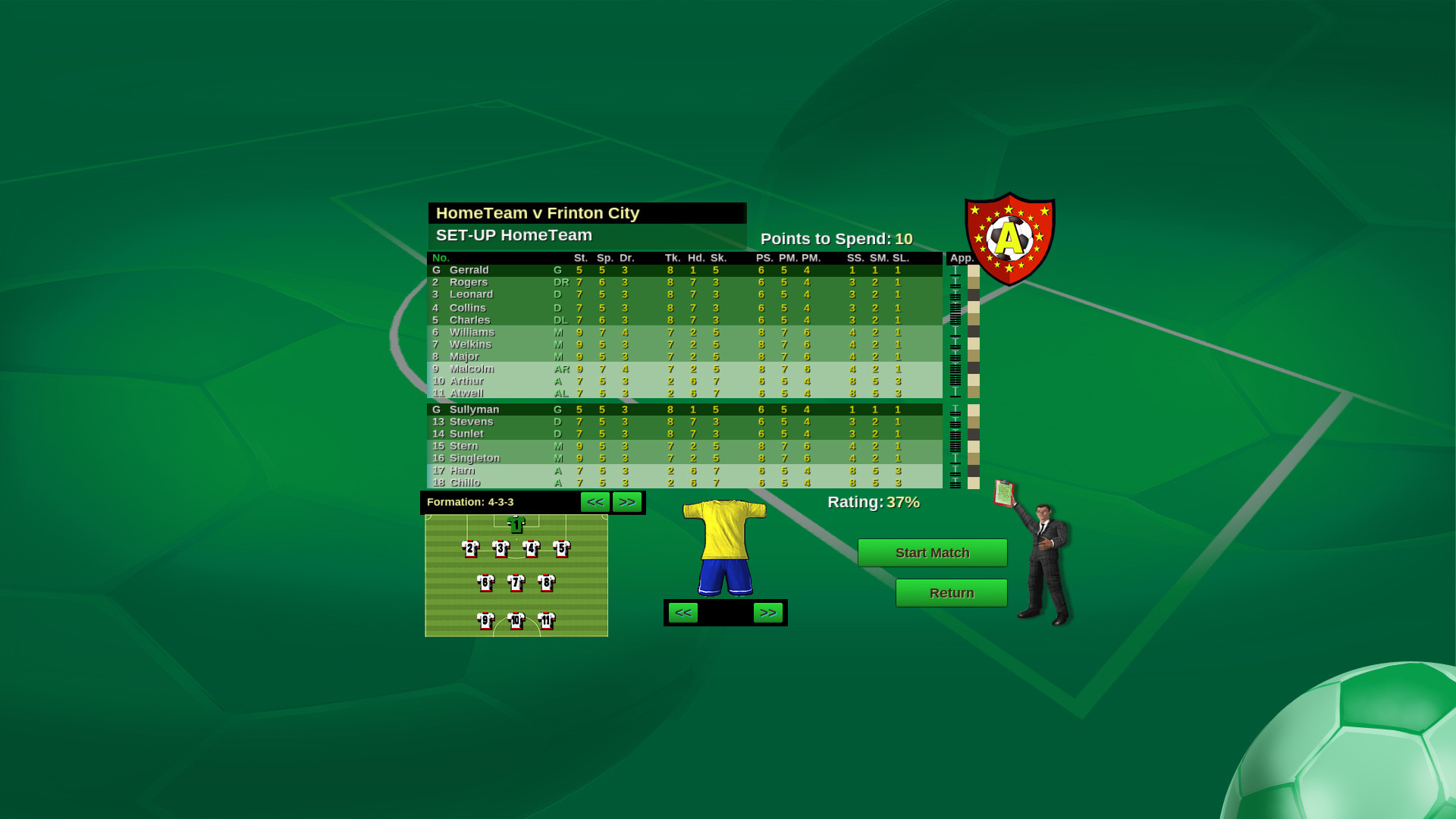 Скриншот: Tactical Soccer The New Season