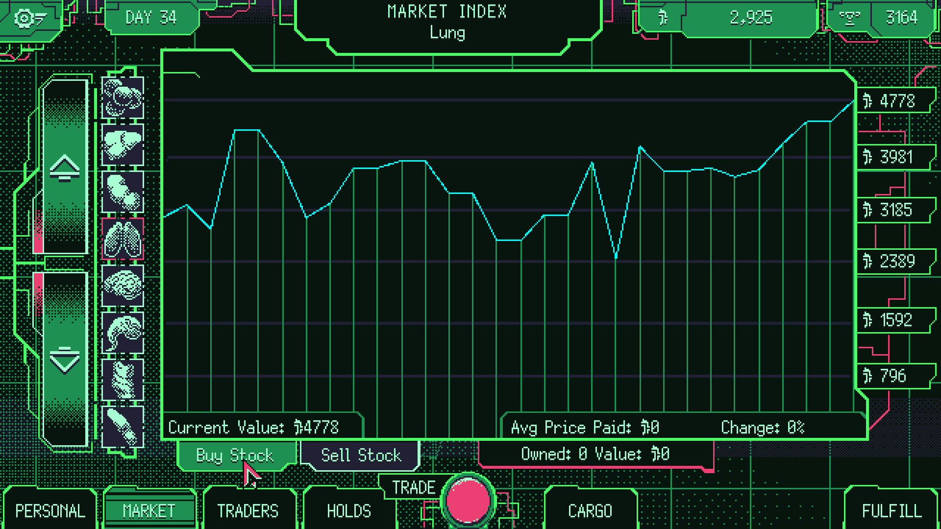 Скриншот: Space Warlord Organ Trading Simulator