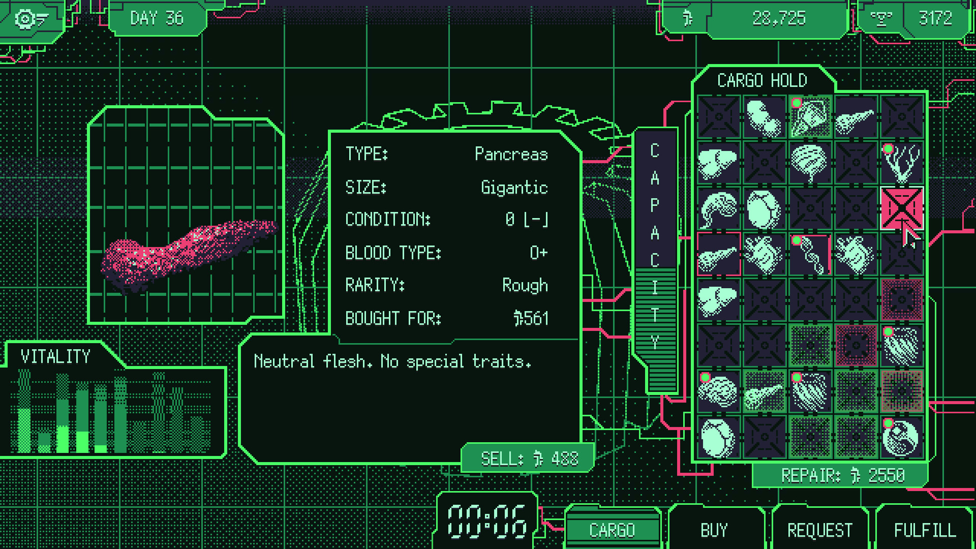 Скриншот: Space Warlord Organ Trading Simulator