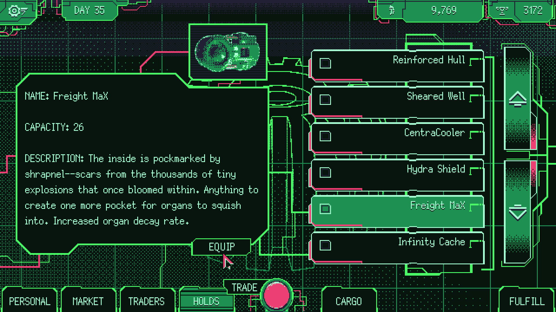 Скриншот: Space Warlord Organ Trading Simulator