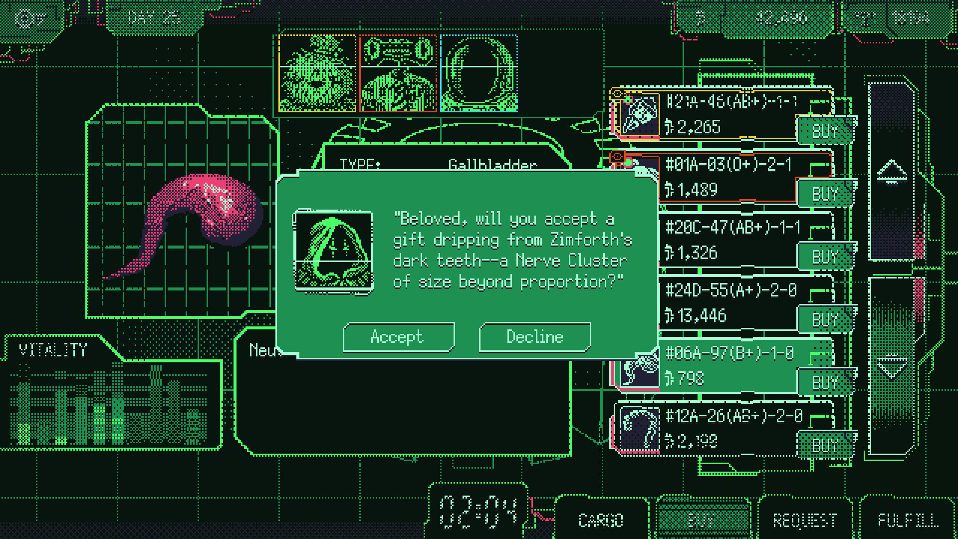 Скриншот: Space Warlord Organ Trading Simulator