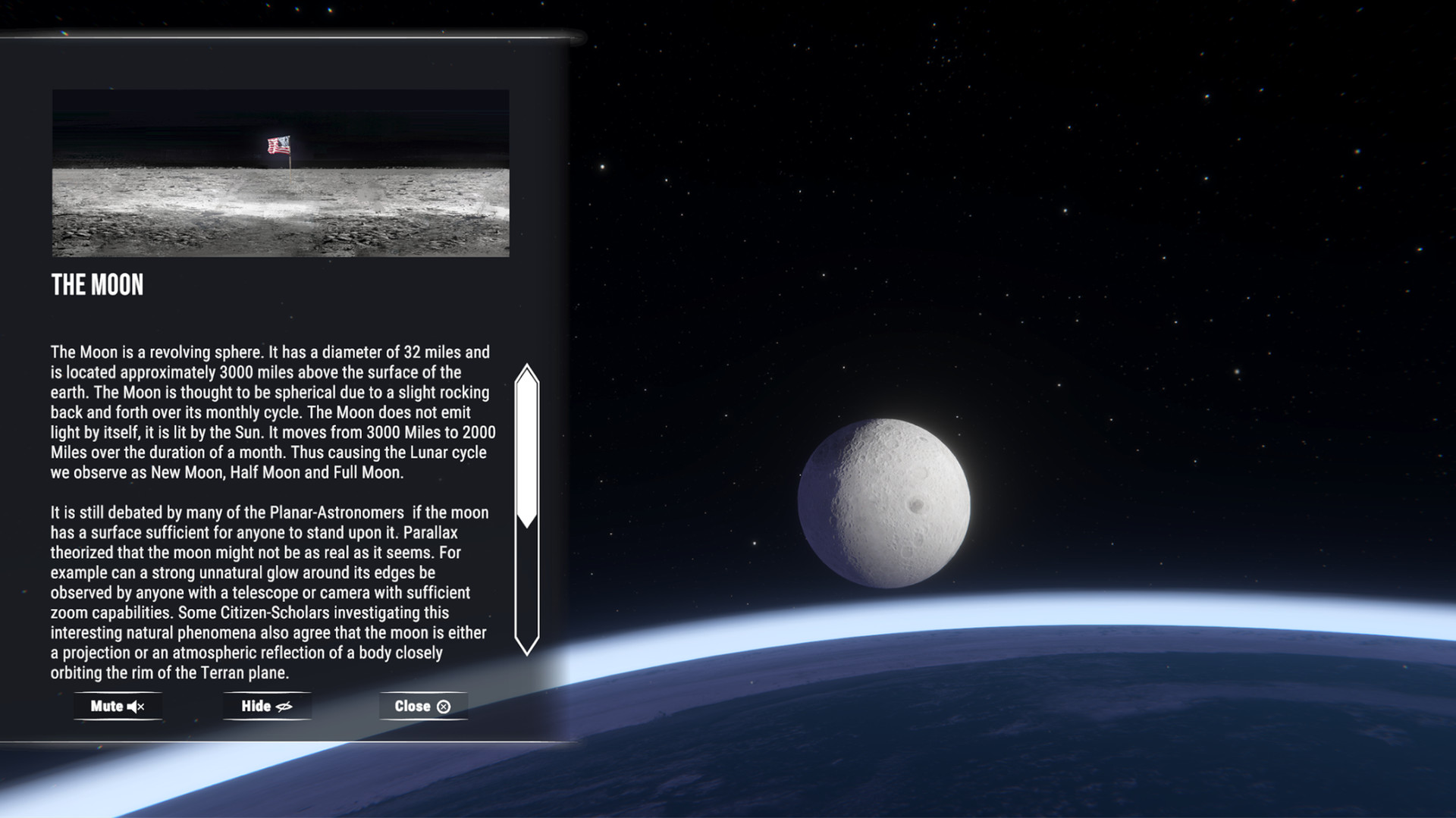 Скриншот: Flat Earth Simulator