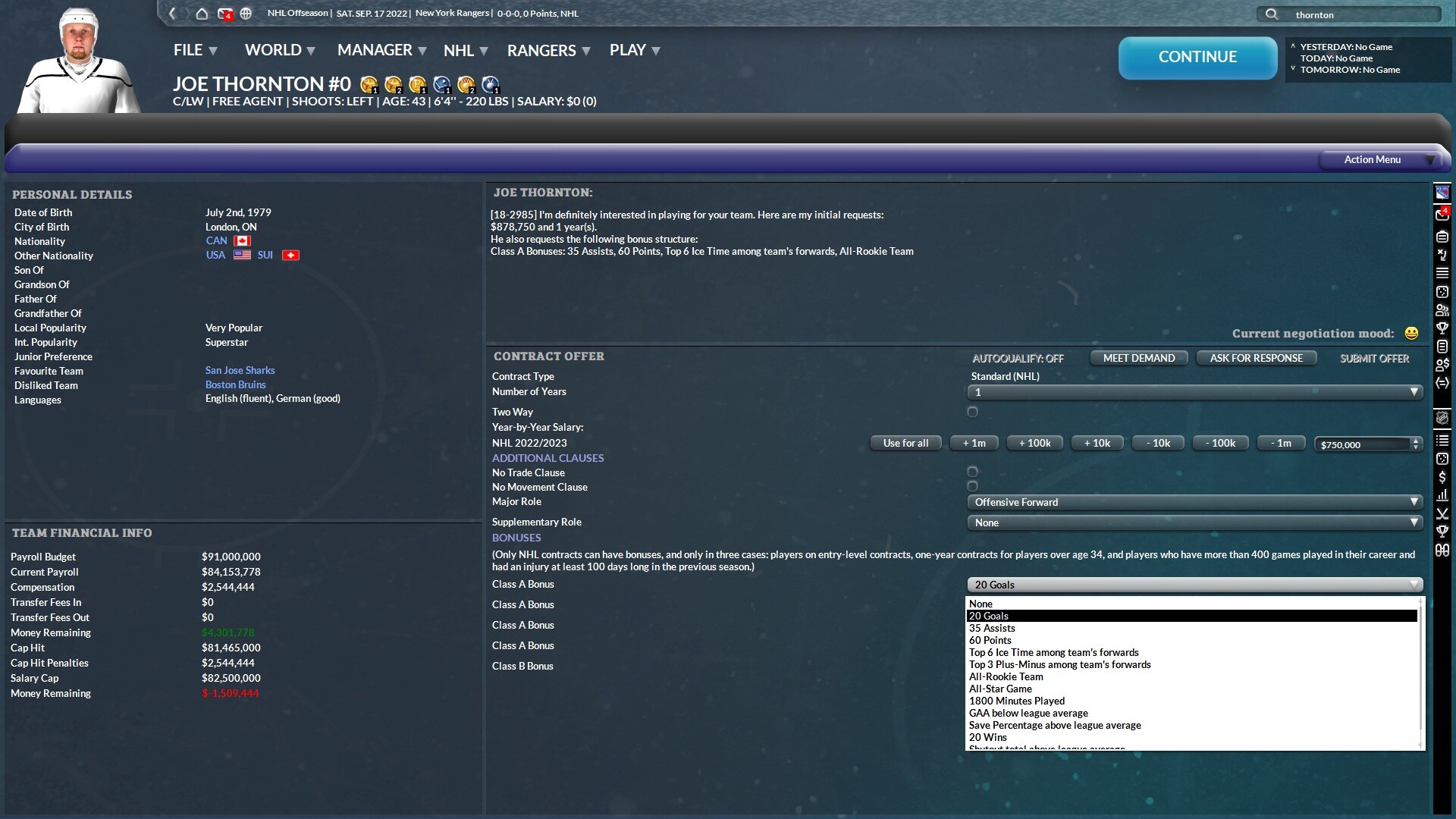Скриншот: Franchise Hockey Manager 9
