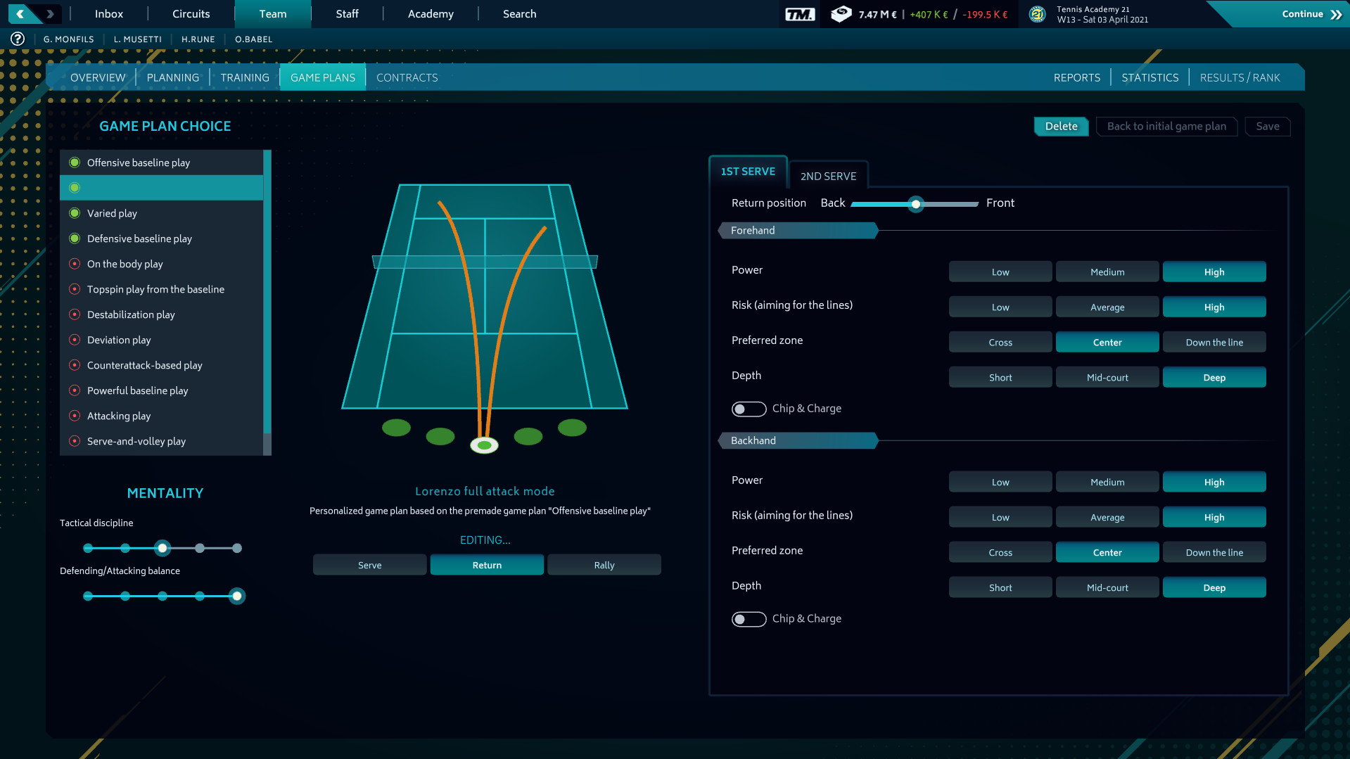 Скриншот: Tennis Manager 2021