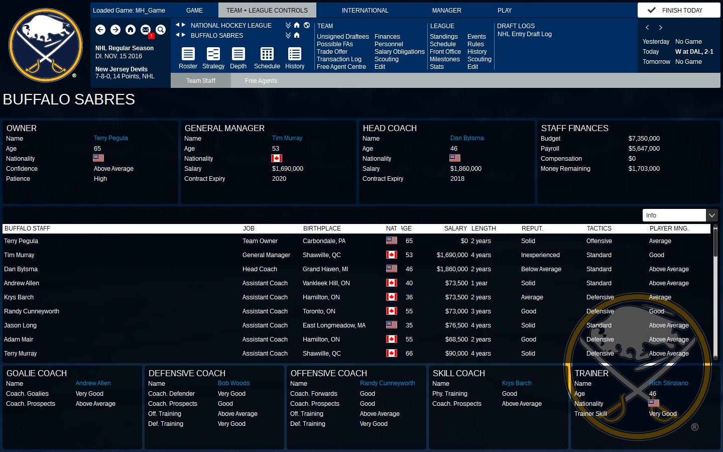 Скриншот: Franchise Hockey Manager 3