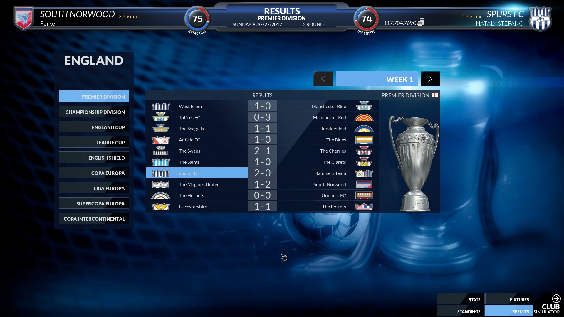 Скриншот: Football Club Simulator - FCS #21