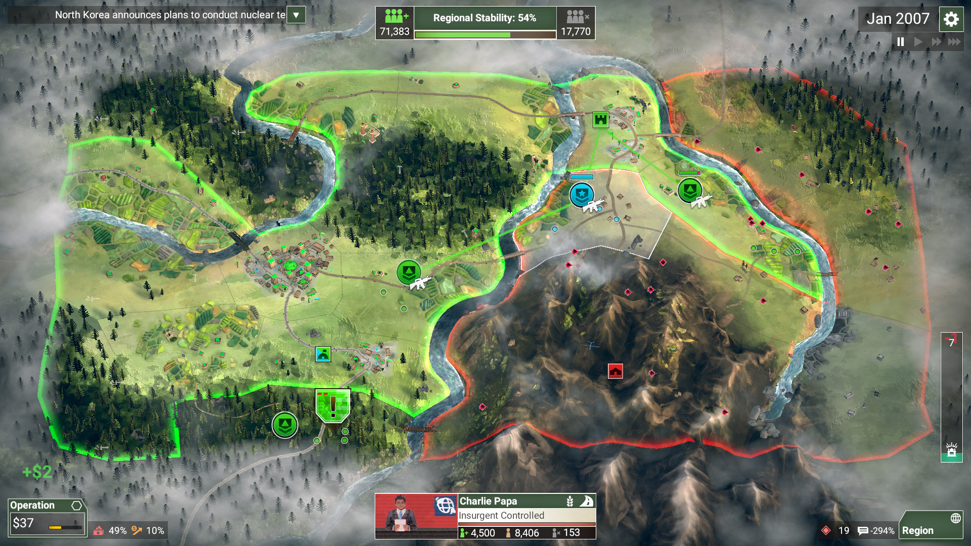 Скриншот: Rebel Inc: Escalation