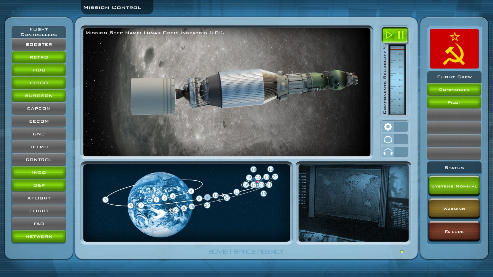 Скриншот: Buzz Aldrin's Space Program Manager