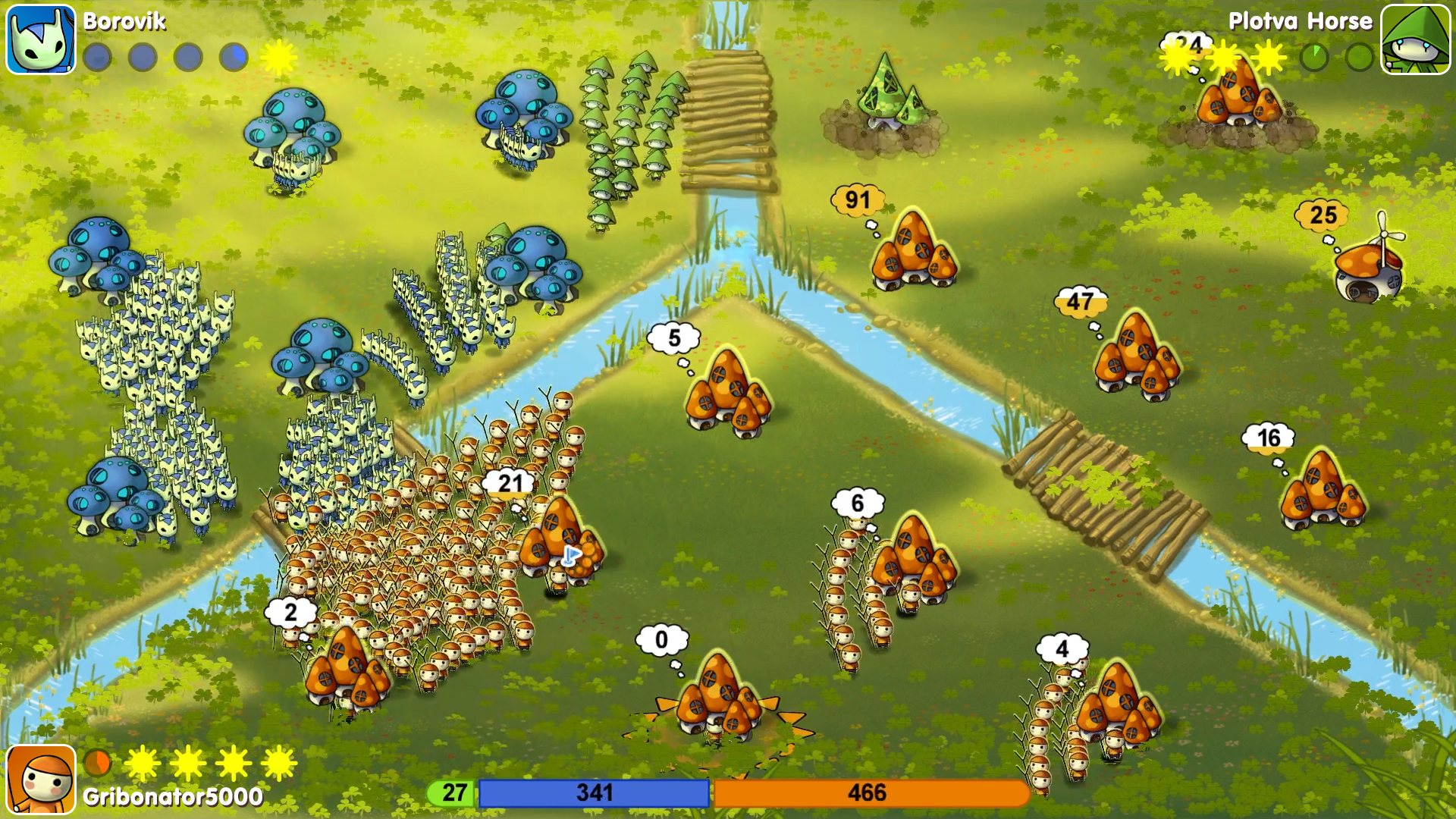 Скриншот: Mushroom Wars