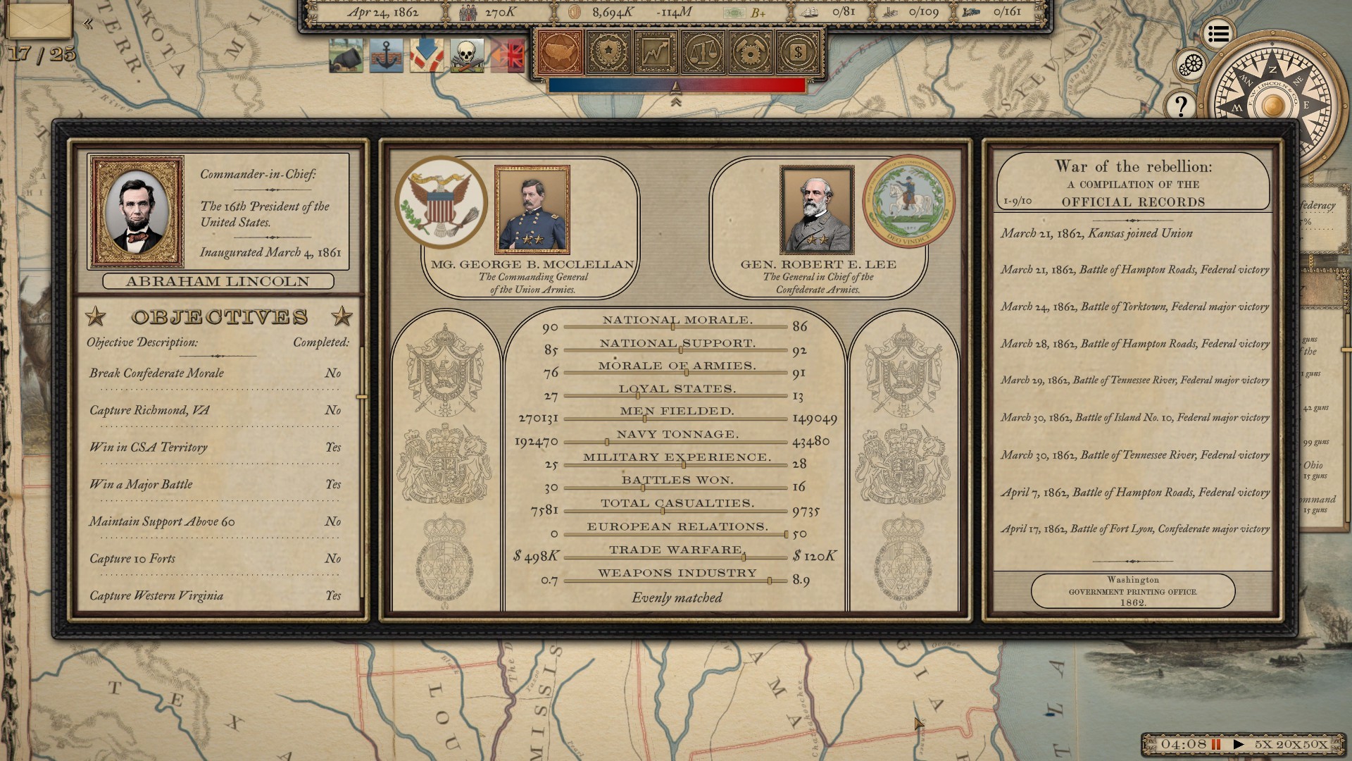 Скриншот: Grand Tactician: The Civil War (1861-1865)