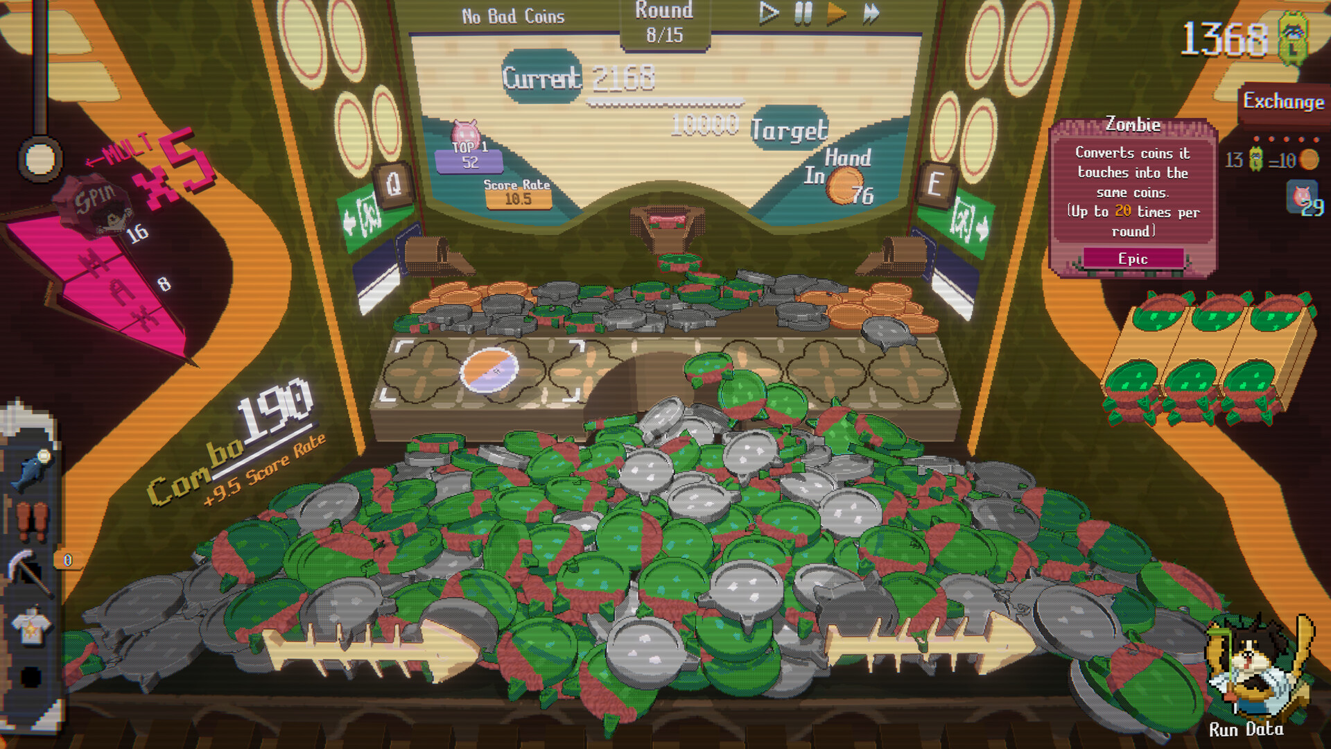 Скриншот: RACCOIN: Coin Pusher Roguelike