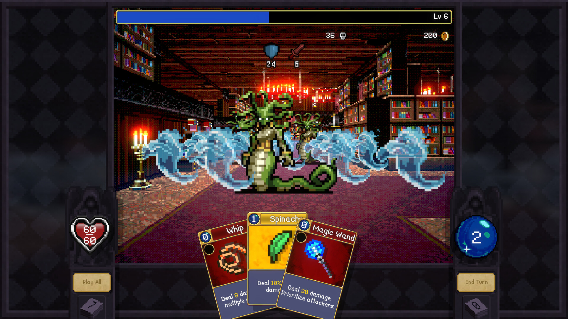Скриншот: Vampire Crawlers: The Turbo Wildcard from Vampire Survivors