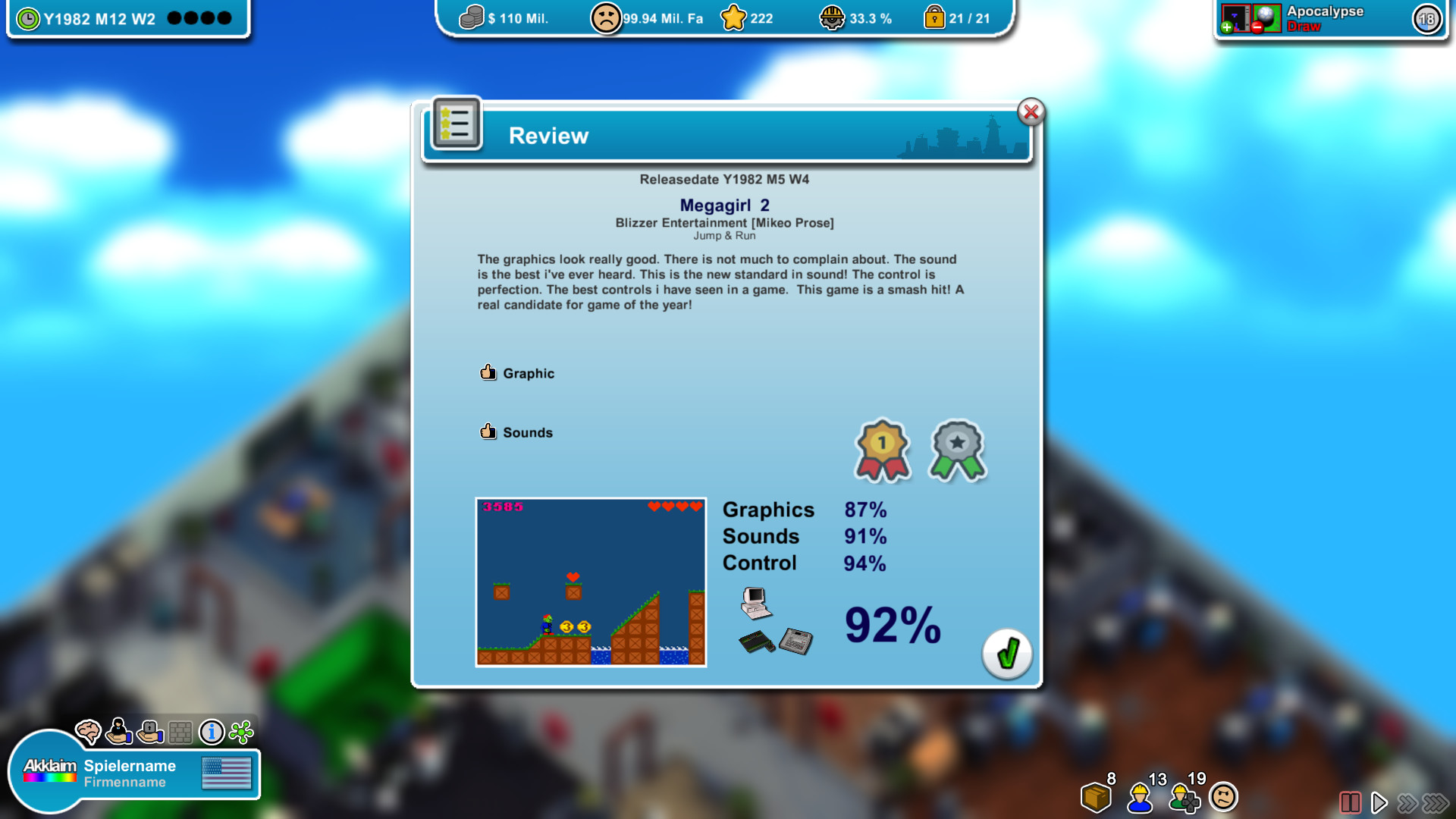 Скриншот: Mad Games Tycoon