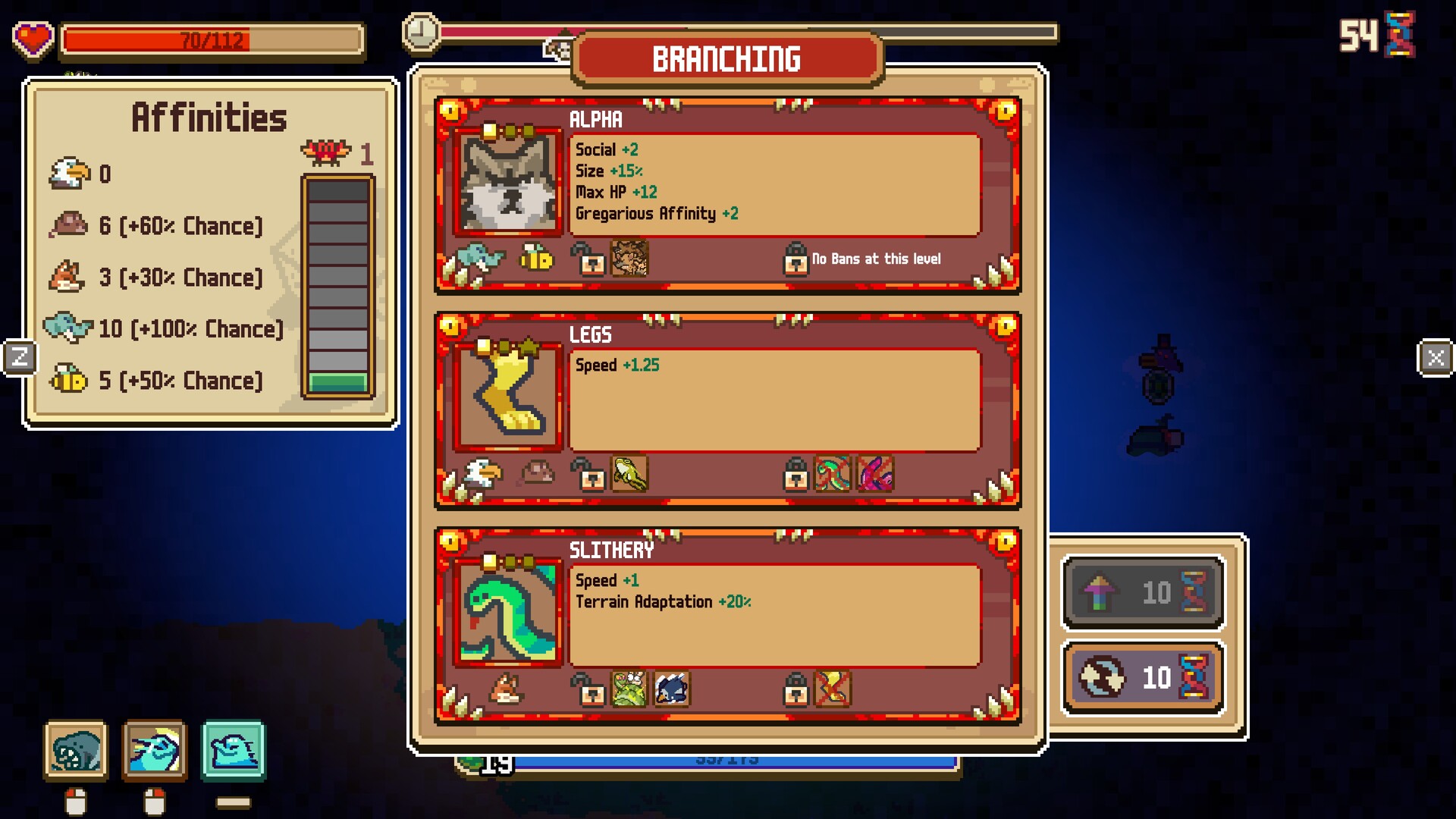 Скриншот: Everything is Crab: The Animal Evolution Roguelite