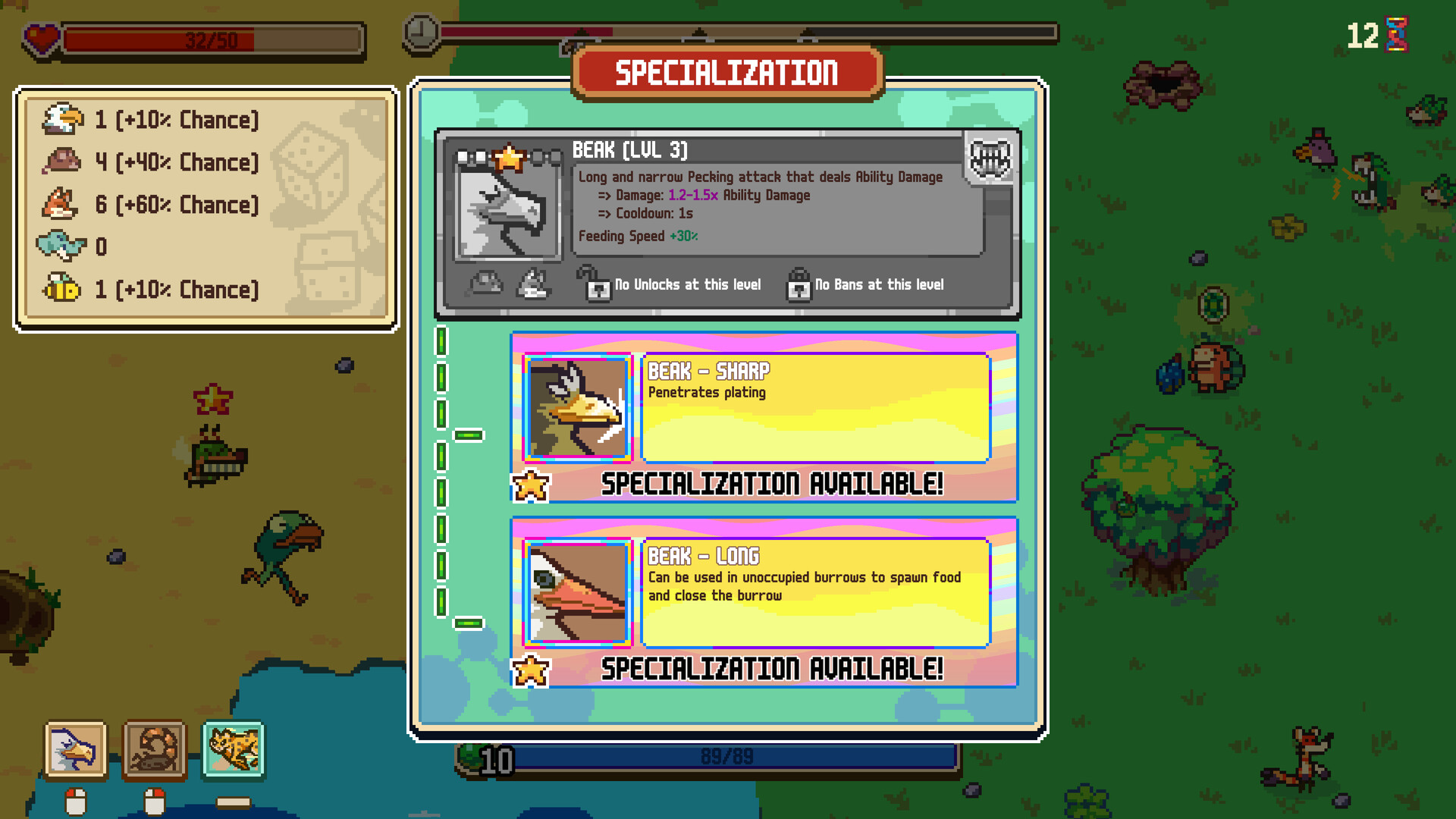 Скриншот: Everything is Crab: The Animal Evolution Roguelite