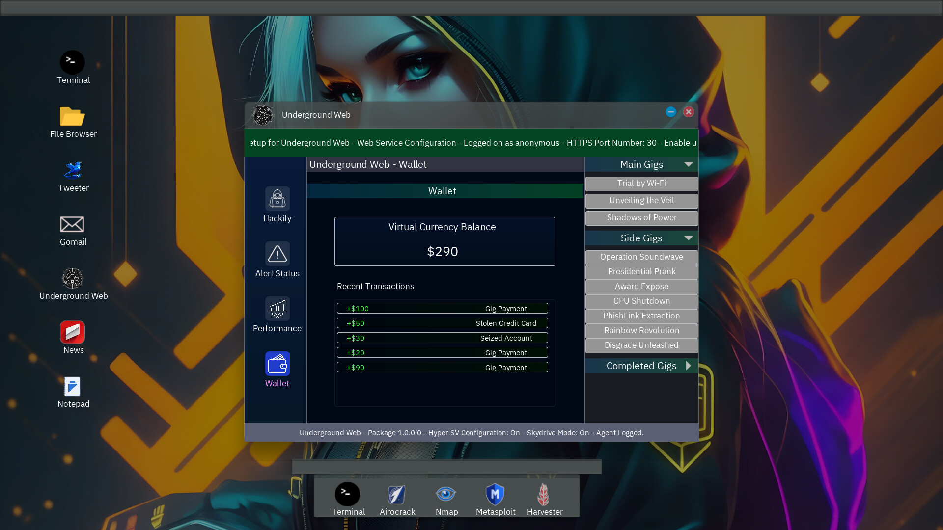 Скриншот: Anonymous Hacker Simulator