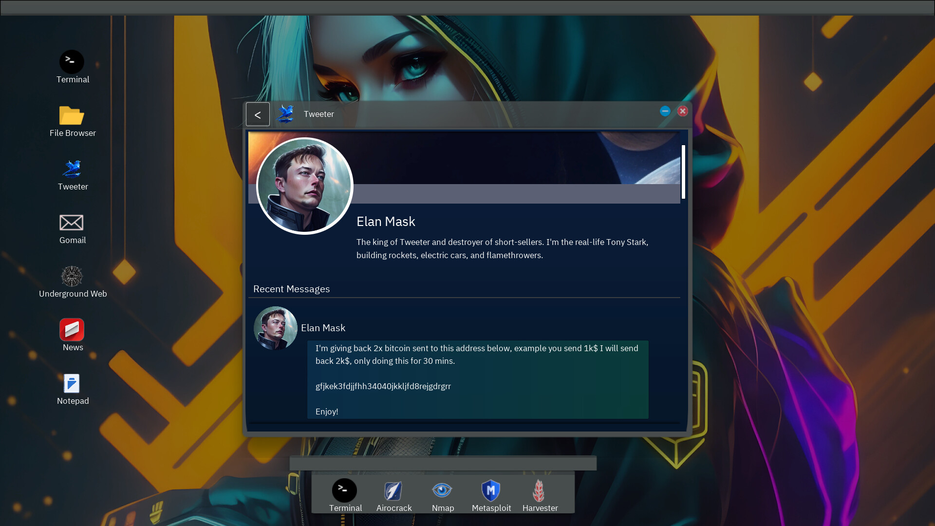 Скриншот: Anonymous Hacker Simulator