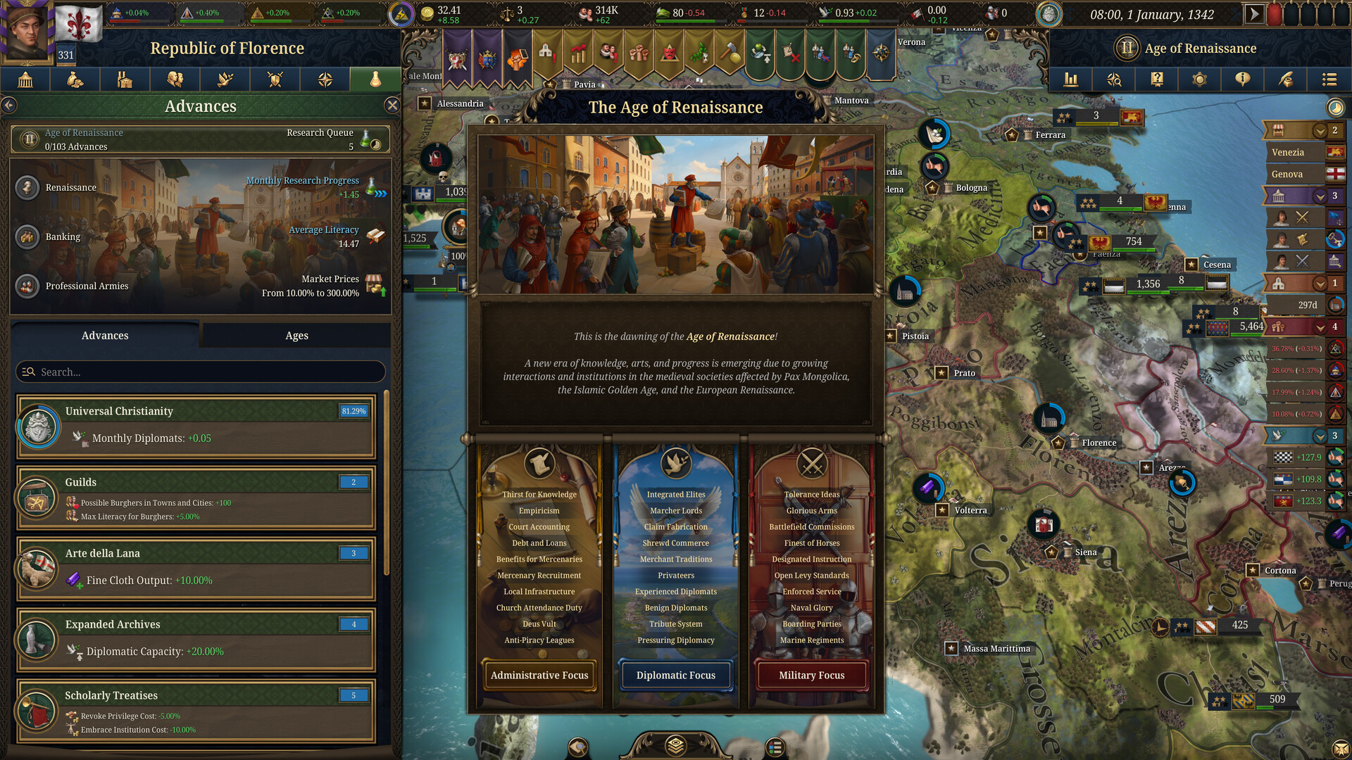 Скриншот: Europa Universalis V