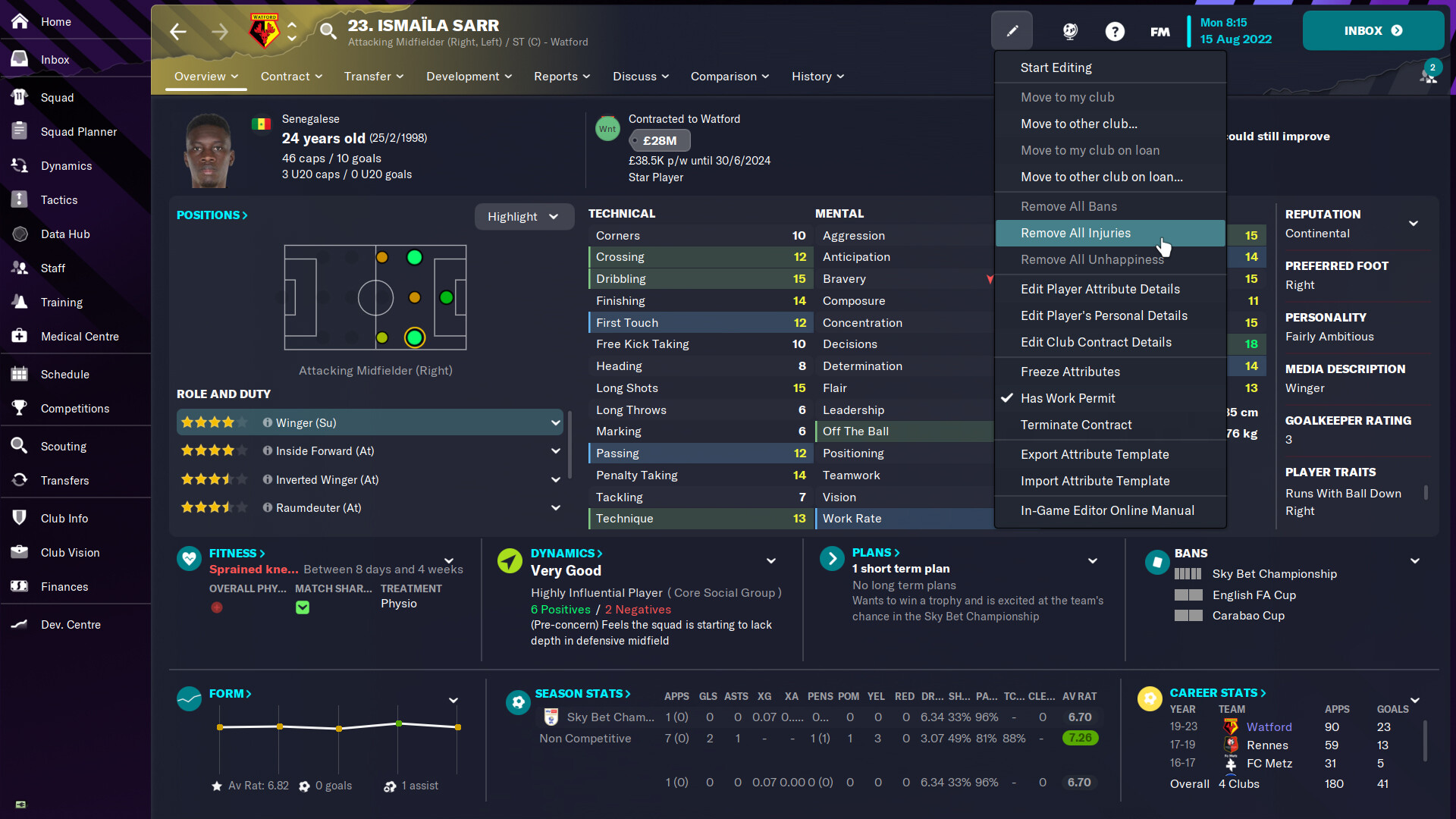 Скриншот: Football Manager 2023 In-game Editor