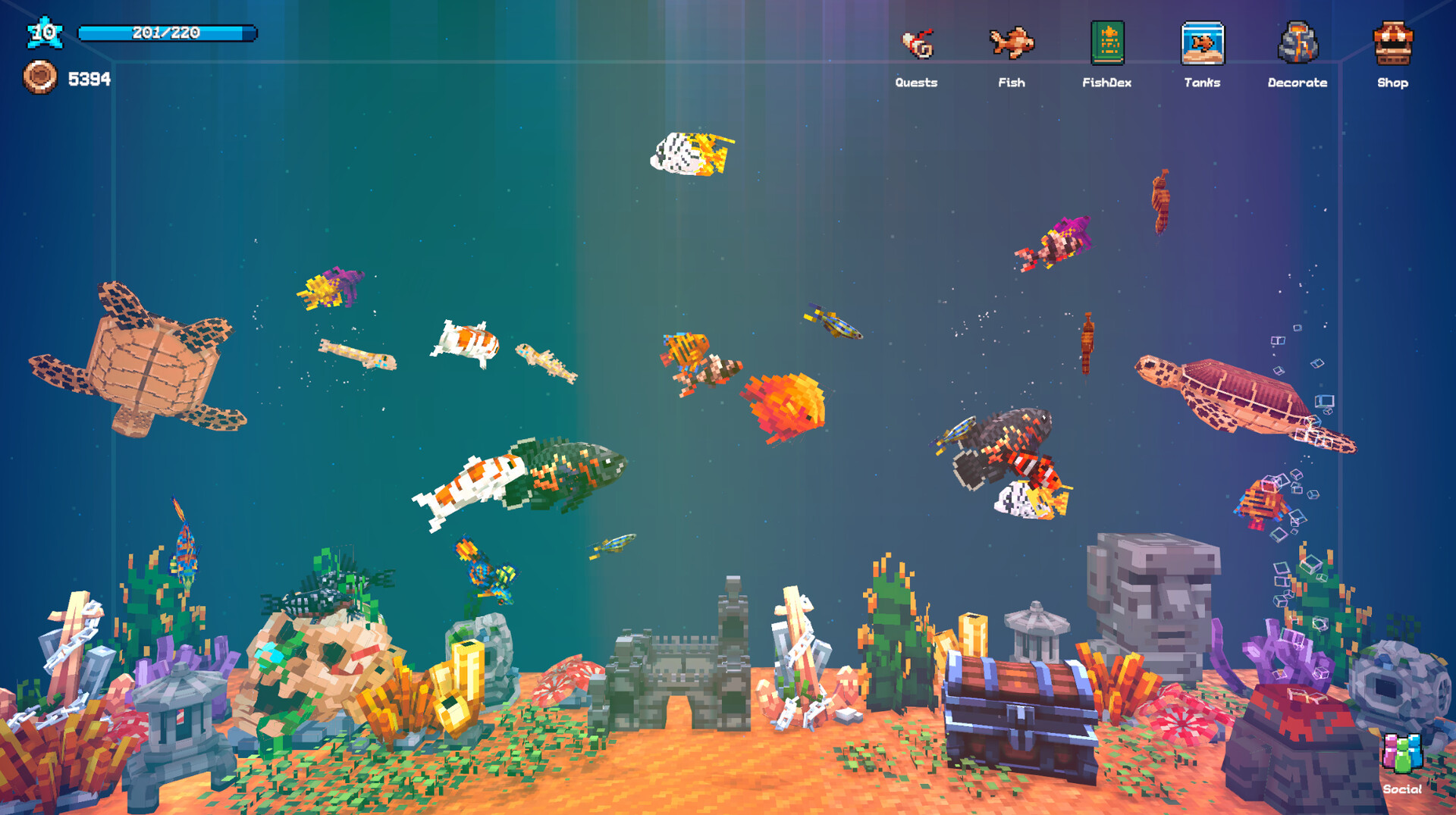 Скриншот: Tiny Aquarium: Social Fishkeeping