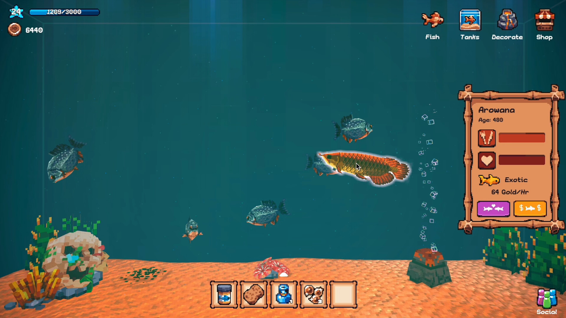 Скриншот: Tiny Aquarium: Social Fishkeeping